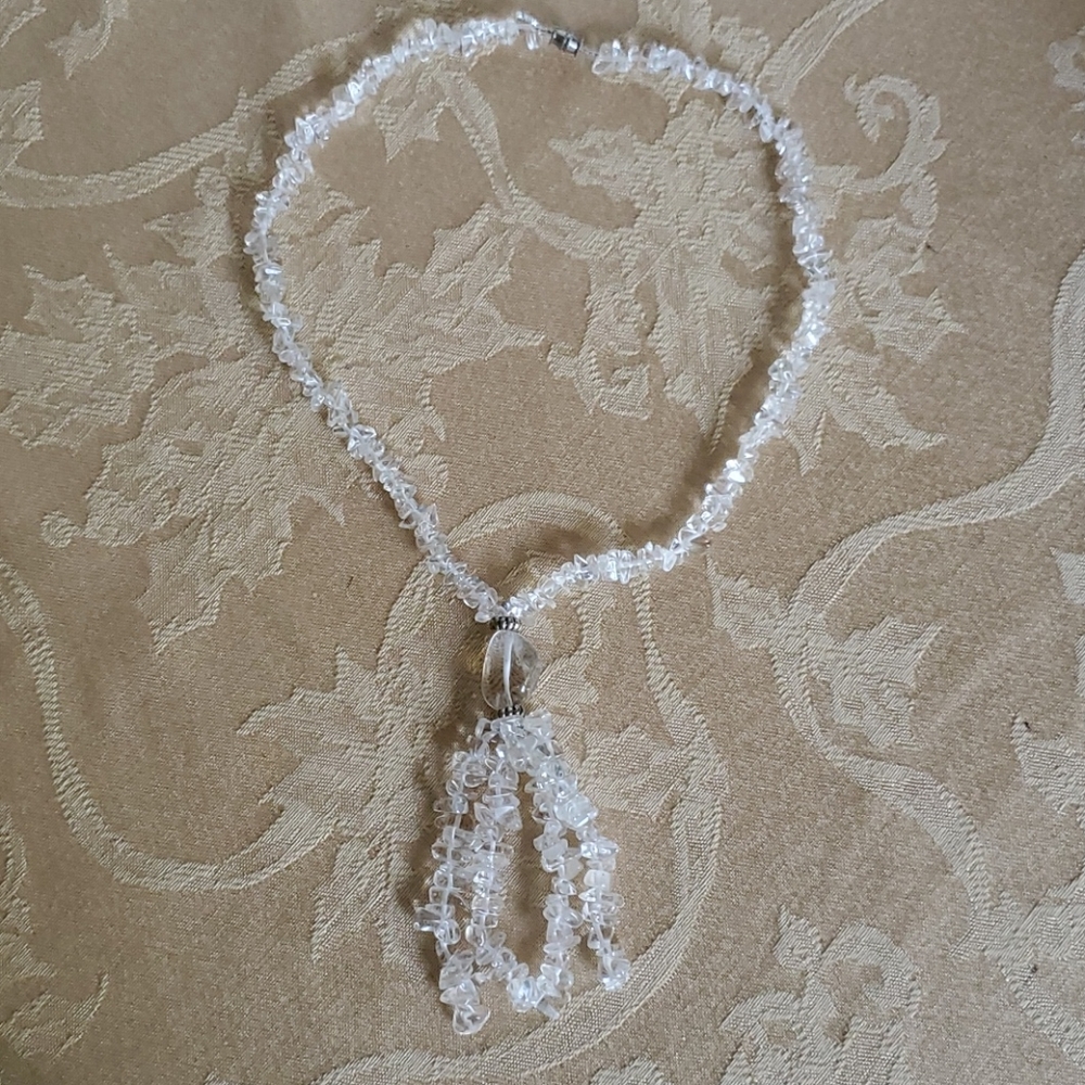Crystal quartz hand made drop necklace - Picture 10 of 11
